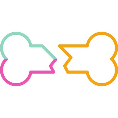 Çizgi film ve renkli kalp şeklinin vektör çizimi