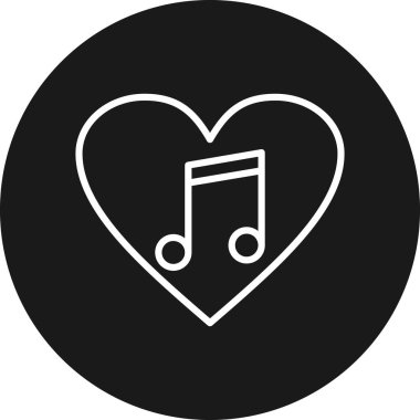 kalp müzik simgesi modada izole edilmiş arkaplan