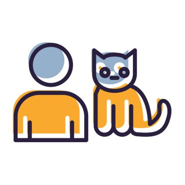 Şeffaf bir arkaplanda kedi vektör çizimi. Birinci kalite semboller. ince çizgi simgesi konsepti ve grafik tasarımı.