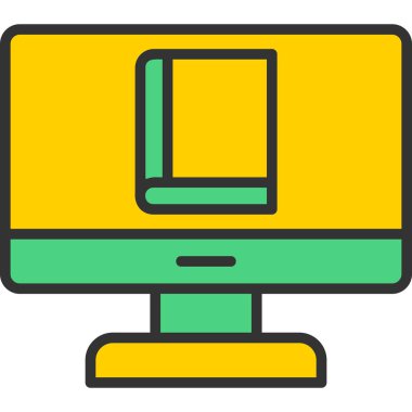 Bilgisayar monitörü simgesi. dizin bilgisayar vektör simgesi düz renk izole