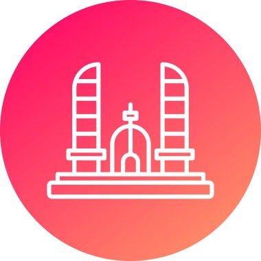 Benzersiz cami vektör çizgisi simgesi