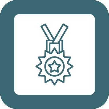 Madalya ikon vektör illüstrasyonu