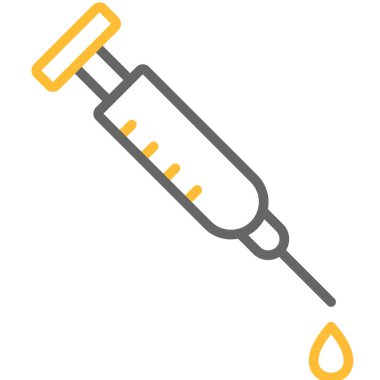 Şırınga ikonu. Web için yuvarlak vektör simgelerinin özet çizimi