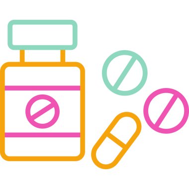 ilaç ve hap vektör simgesi.