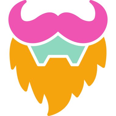 hipster bıyık simgesi, basit illüstrasyon