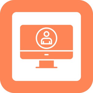 Web simgesi, bilgisayar monitörünün vektör illüstrasyonu