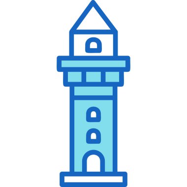 Kule vektör simgesi oluşturuyorum. Beyaz arkaplanda izole edilmiş basit bir vektör çizimi. bina simgesi tasarımı