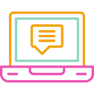 dizüstü bilgisayarınızla konuşma balonu vektör çizim tasarım