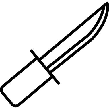 bıçak simgesi ve vektör illüstrasyonu beyaz arkaplanda izole edildi