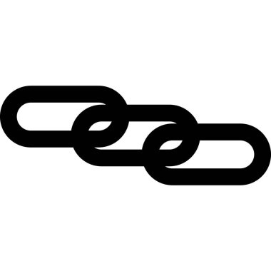 bağlantı zinciri ikonu. Stil düz simge sembolüdür. siyah renk, beyaz arkaplan.