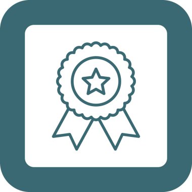 Madalya. Web simgesi vektör illüstrasyonu