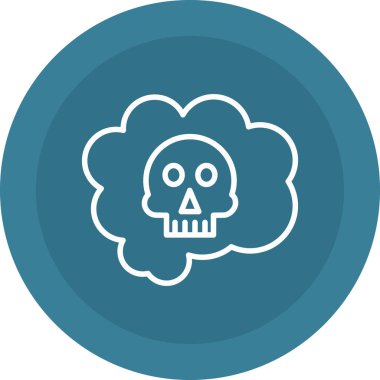 Bulut kafatası ikonu vektör çizimi