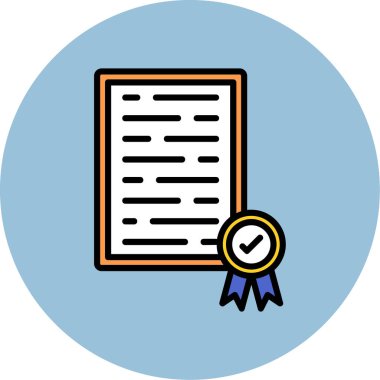 Sertifika. Web simgesi basit illüstrasyon