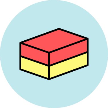 Kırmızı ve sarı çizgi film ikonunun vektör çizimi