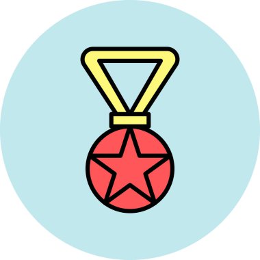 Madalya simgesi, vektör illüstrasyonu