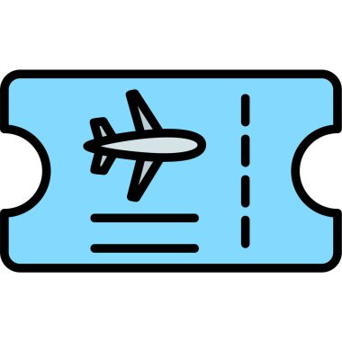 Uçak bileti. Web simgesi basit illüstrasyon