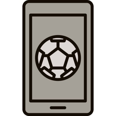Futbol oyunu vektör simgesi. Web ve mobil tasarım için beyaz arkaplanda izole edilmiş basit tasarım vektörü