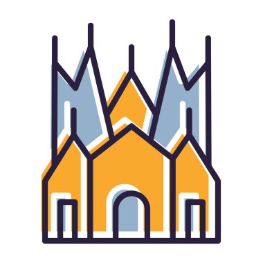 Beyaz arka planda kale vektör çizimi. Düz stil simgesi. Web ve yazdırma tasarımı için simge.