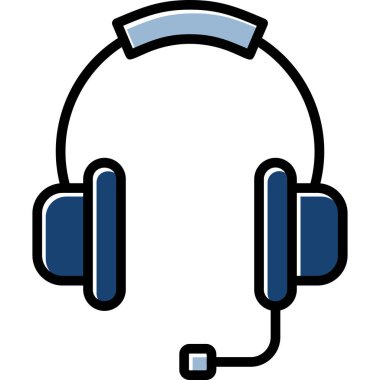 Kulaklık simgesi, vektör illüstrasyonu