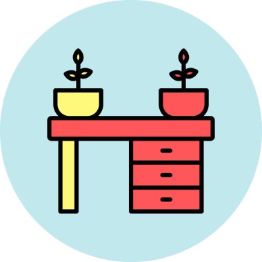 Mobilya simgesinin vektör illüstrasyonu