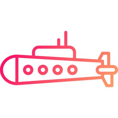 Askeri denizaltı simgesi, anahat stili