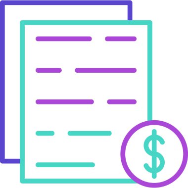 Fatura fatura finans simgesi düz stil