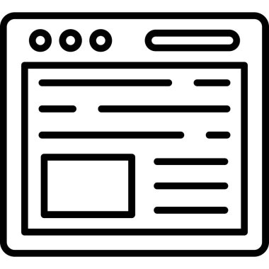 Gazete. Web simgesi vektör illüstrasyonu