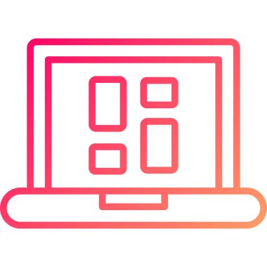 Bilgisayar. Web simgesi basit illüstrasyon