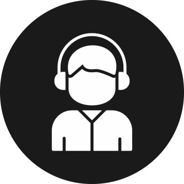 operatör kulaklık simgesi düz biçimli