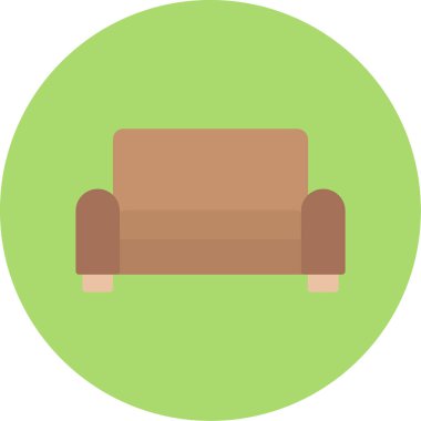 kanepe mobilyası ev simgesi düz stil