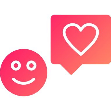 kalp simgesi ile konuşma balonu. vektör çizim