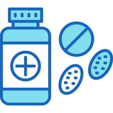 Haplar ve kapsüller. Basit tasarım vektörü illüstrasyonu