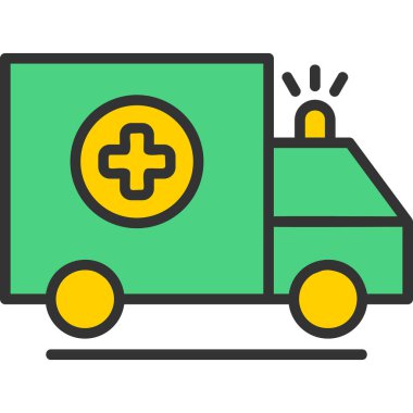 Ambulans acil araba simgesi