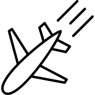 uçak seyahat düzlemi simgesi ana hat biçiminde