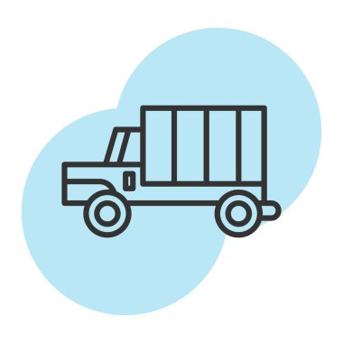 Kamyon simge vektör web ve mobil uygulaması tasarımı, kamyon logosu kavramı için izole üzerinde beyaz arka plan