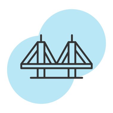 Köprü vektör simgesi. Düzenlenebilir felç. köprü hattı ve sembol.