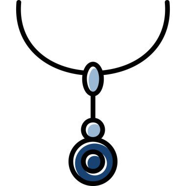 kolye moda aksesuar simgesi - taslak biçimi