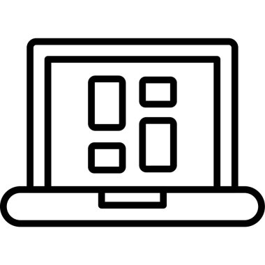 Bilgisayar. Web simgesi basit illüstrasyon