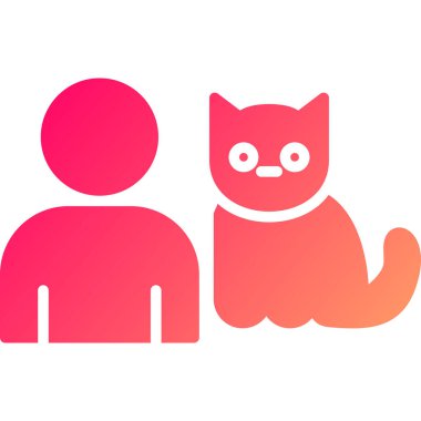 Beyaz arka planda köpek ikonu olan renkli kedi. Köpek ya da kedi pençesi izi. Hayvan evcil. Değişken rastgele dinamik şekiller. vektör.