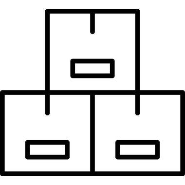 kutu lojistik kargo simgesi ana hat biçiminde