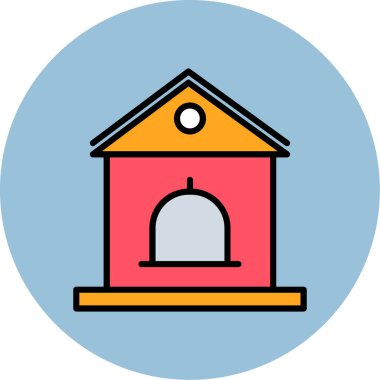 Bina. Web simgesi basit illüstrasyon