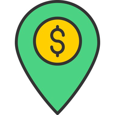 Konum Doldurulmuş Işık Vektörü Simgesi Tasarımı