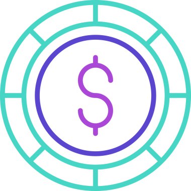 Dolar işareti. Web simgesi basit illüstrasyon