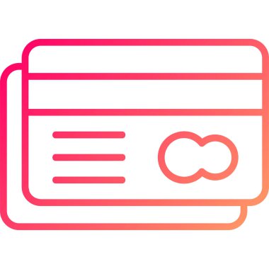 Kart kredi kartı simgesi pürüzsüz ana hat biçiminde