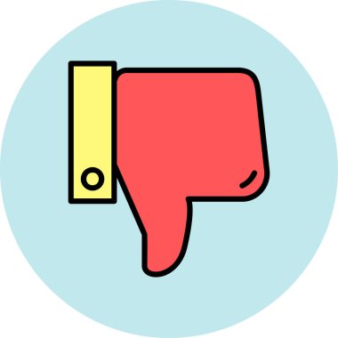 Bir çizgi film kırmızı ve mavi renk simgesinin vektör çizimi