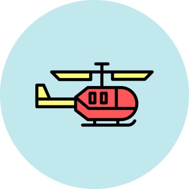 Helikopter simgesi vektör illüstrasyonu
