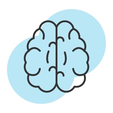 İnsan beyni ikon vektör illüstrasyonu