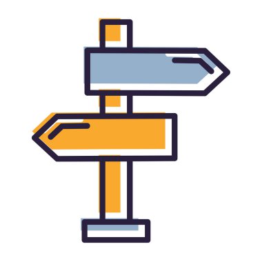 Yol işaretleri renkli vektör simgesi