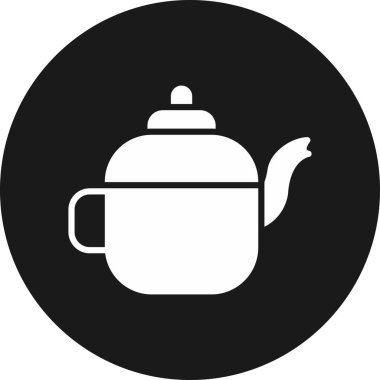 Çaydanlık düz vektör simgesi