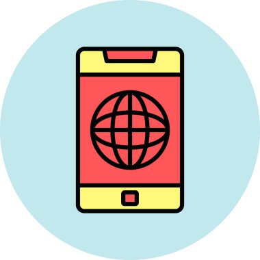 cep telefonu simgesi vektörü. doldurulmuş çizgi işareti, mobil teknolojinin düz renk sembolü.